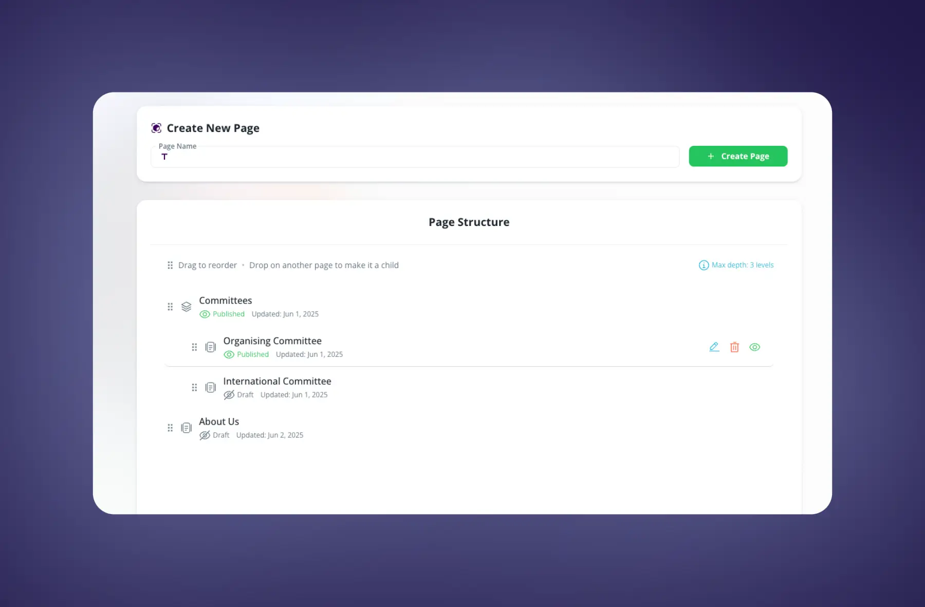 Conference branding customization interface